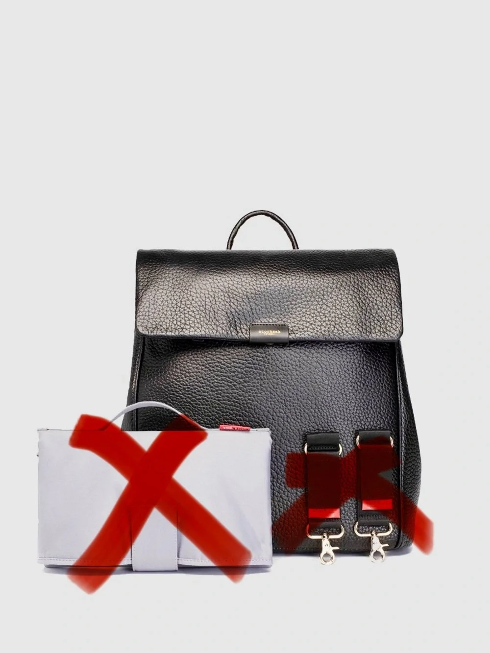 Storksak London Pebbled Leather Convertible Diaper Bag Backpack Maternity Baby